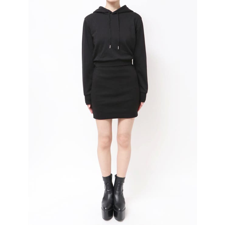 BACK OPENドッキングスウェットパーカーワンピース | GYDA | 詳細画像10 