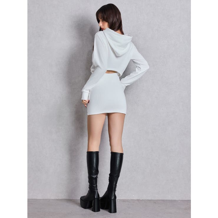 BACK OPENドッキングスウェットパーカーワンピース | GYDA | 詳細画像16 