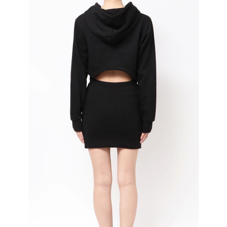 BACK OPENドッキングスウェットパーカーワンピース | GYDA | 詳細画像19 