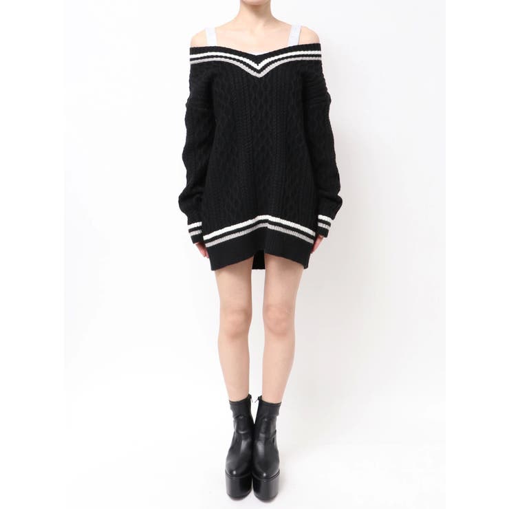 cable LOOSEニットレイヤードチュニックワンピース | GYDA | 詳細画像12 