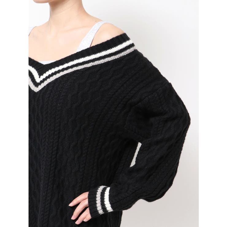 cable LOOSEニットレイヤードチュニックワンピース | GYDA | 詳細画像15 