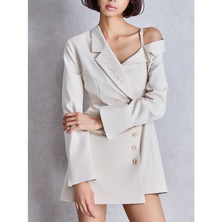 アイボリー | asymmetryジャケットワンピース | GYDA