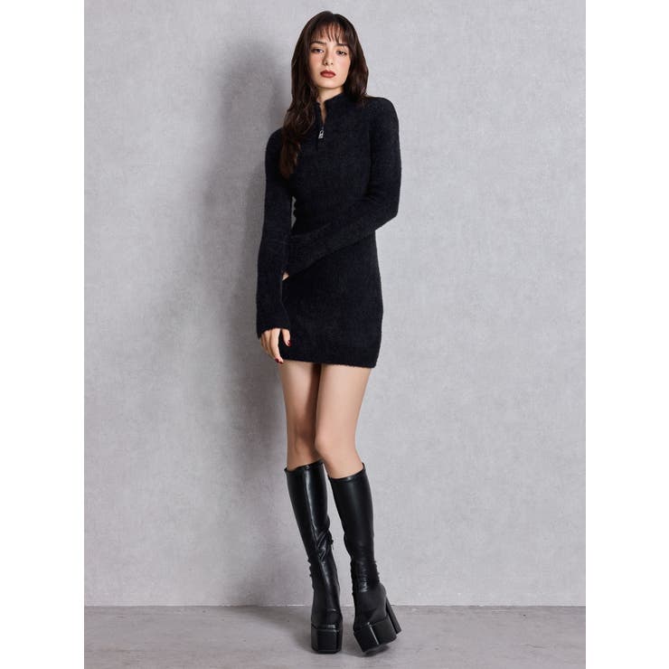 ZIPミニシャギーニットワンピース | GYDA | 詳細画像3 