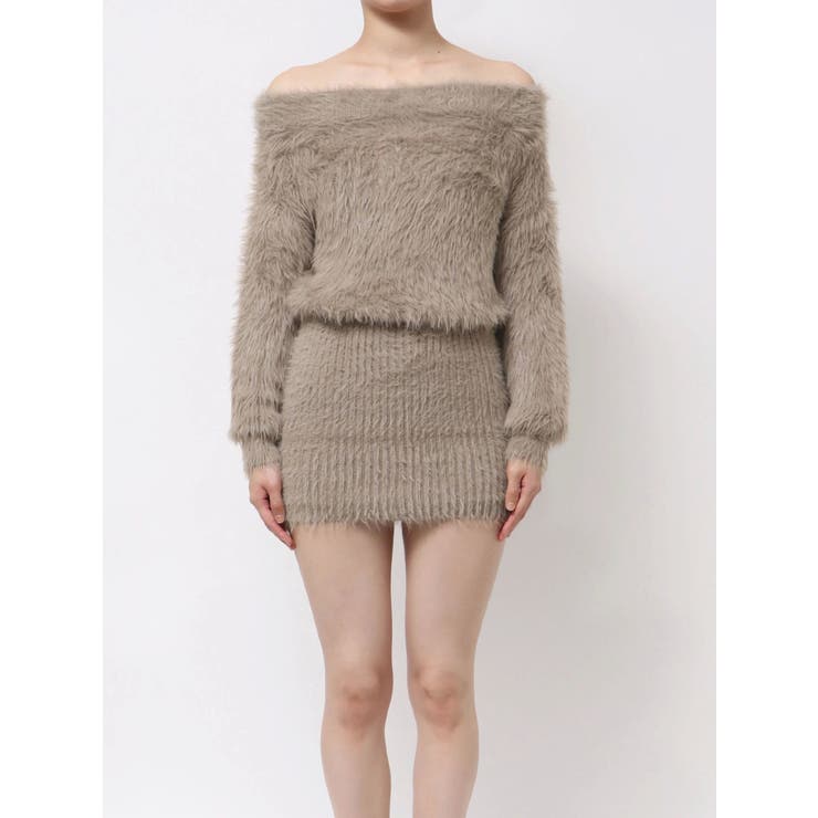 オフショルデザインシャギーニットワンピース | GYDA | 詳細画像14 