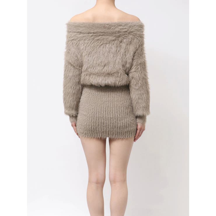 オフショルデザインシャギーニットワンピース | GYDA | 詳細画像16 