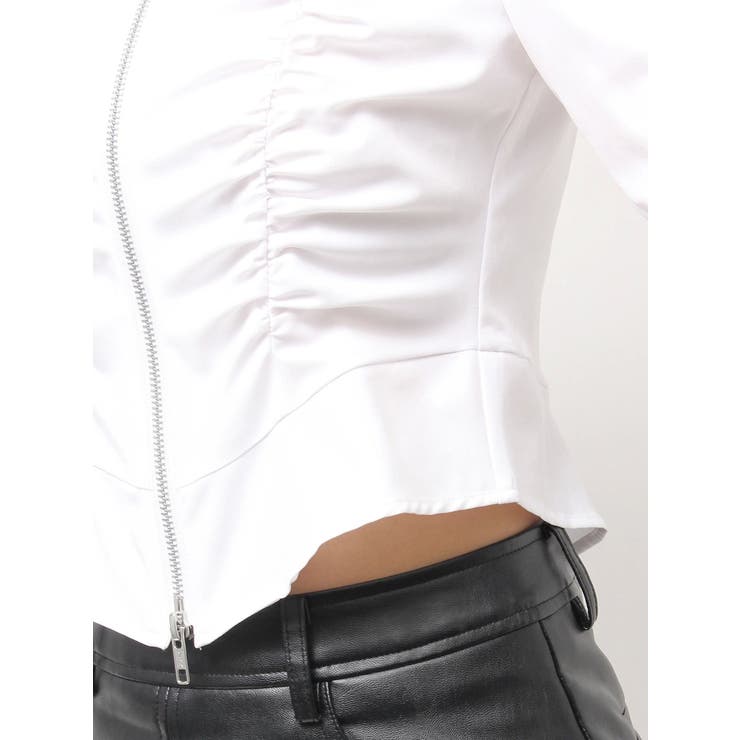 W ZIPギャザータイトシャツ | GYDA | 詳細画像18 