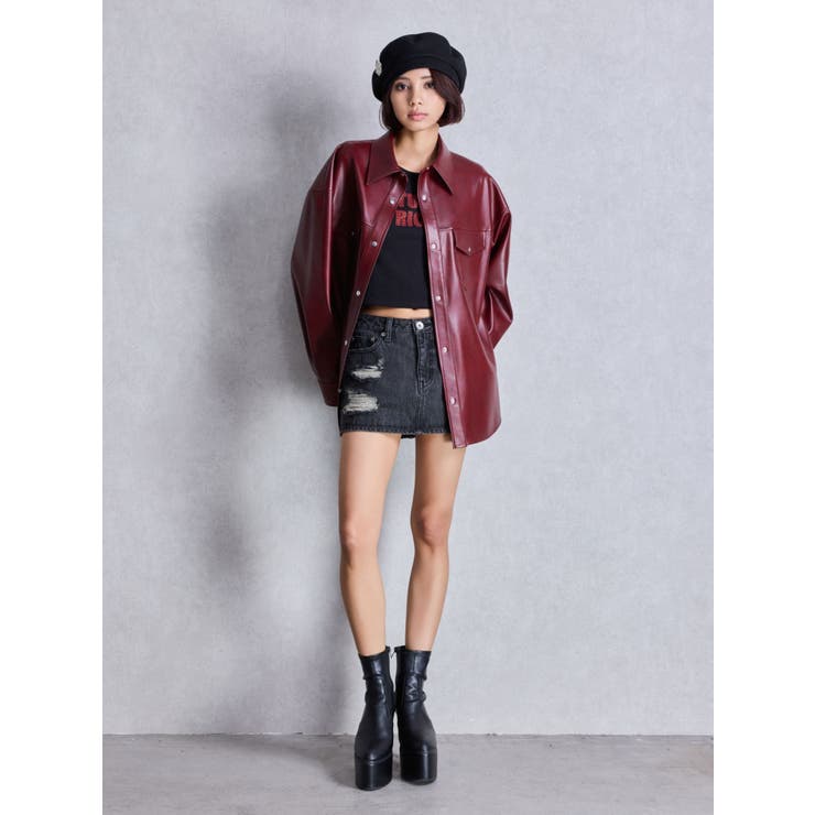 フェイクレザースタイリングシャツ | GYDA | 詳細画像5 