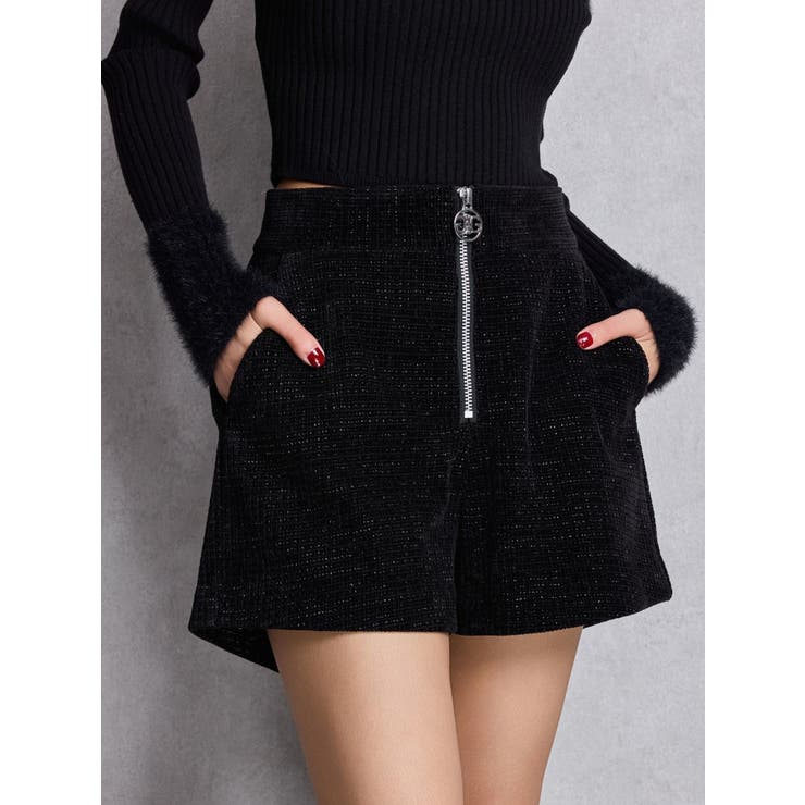 Symmetry GYDAラメコーデュロイショートパンツ | GYDA | 詳細画像1 