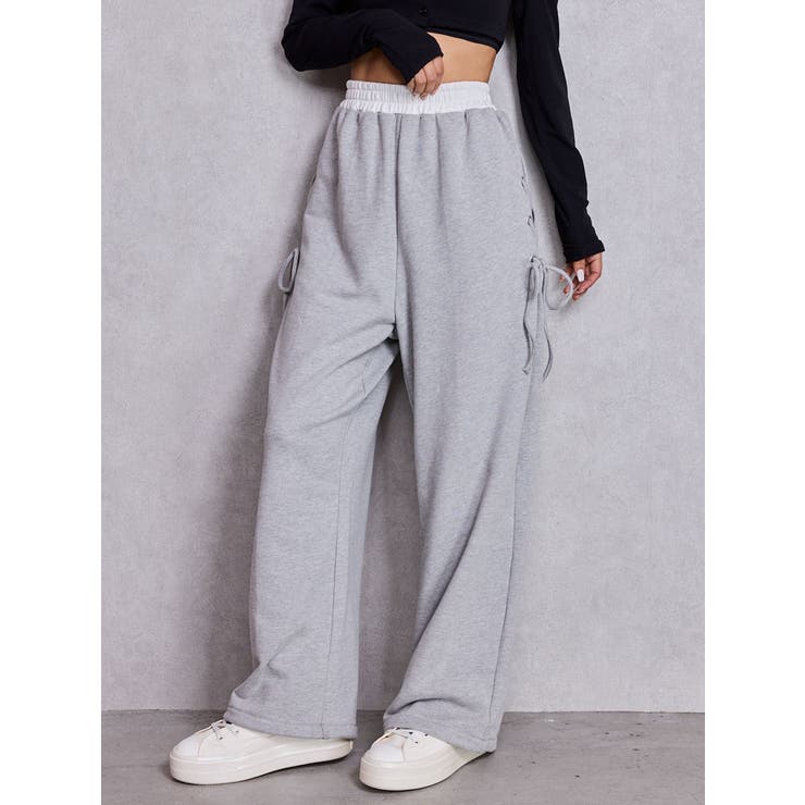 サイドレースアップカーブスウェットパンツ | GYDA | 詳細画像1 