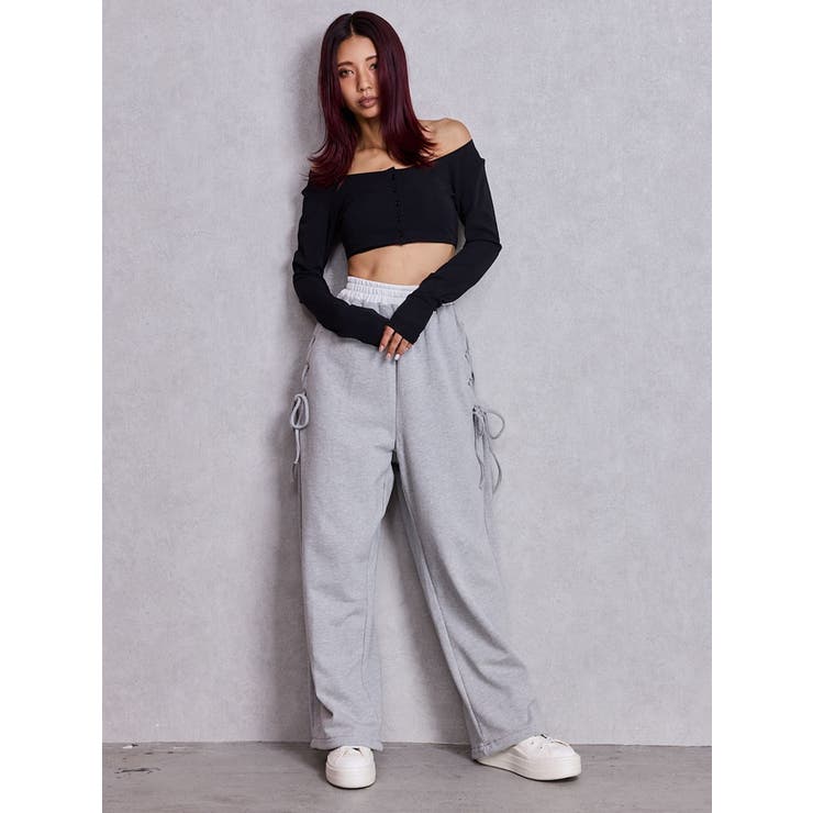 サイドレースアップカーブスウェットパンツ | GYDA | 詳細画像3 