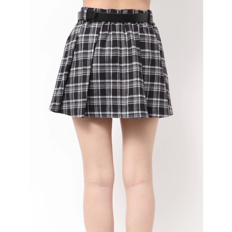 ベルトSETチェックプリーツスカートライクショートパンツ | GYDA | 詳細画像18 