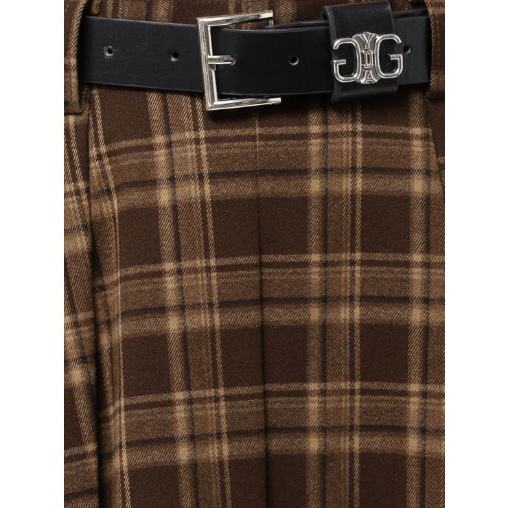 ベルトSETチェックプリーツスカートライクショートパンツ | GYDA | 詳細画像23 