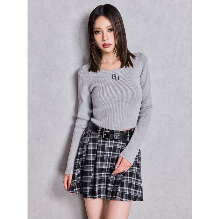 ベルトSETチェックプリーツスカートライクショートパンツ | GYDA | 詳細画像3 