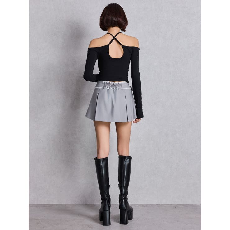 GYDA♡新品ボックスプリーツスカートライクショートパンツ【Ｆ】 belt designプリーツスカートライクショートパンツ[品番