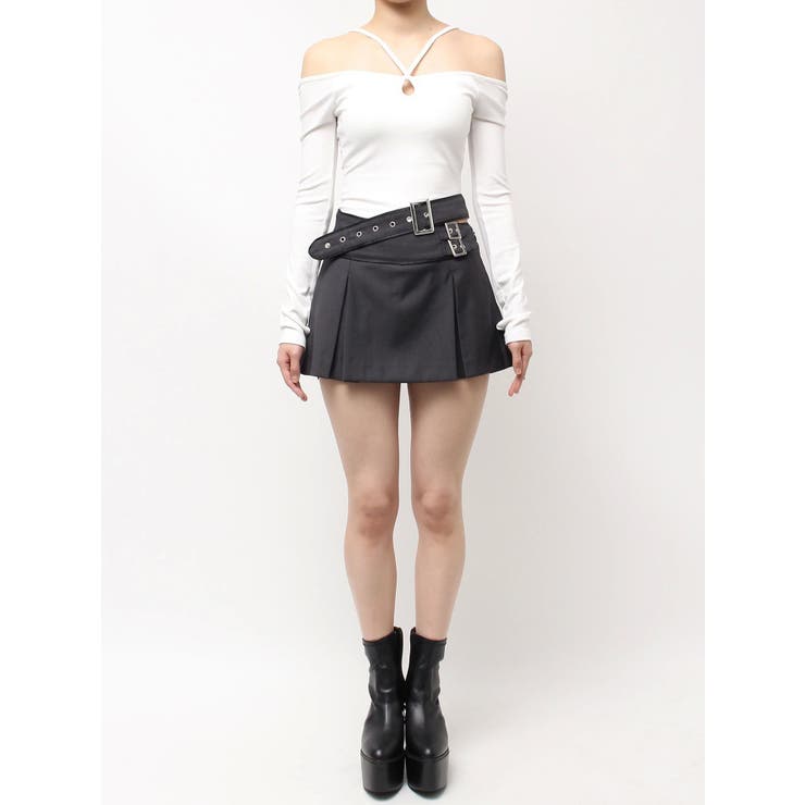 belt designプリーツスカートライクショートパンツ | GYDA | 詳細画像27 