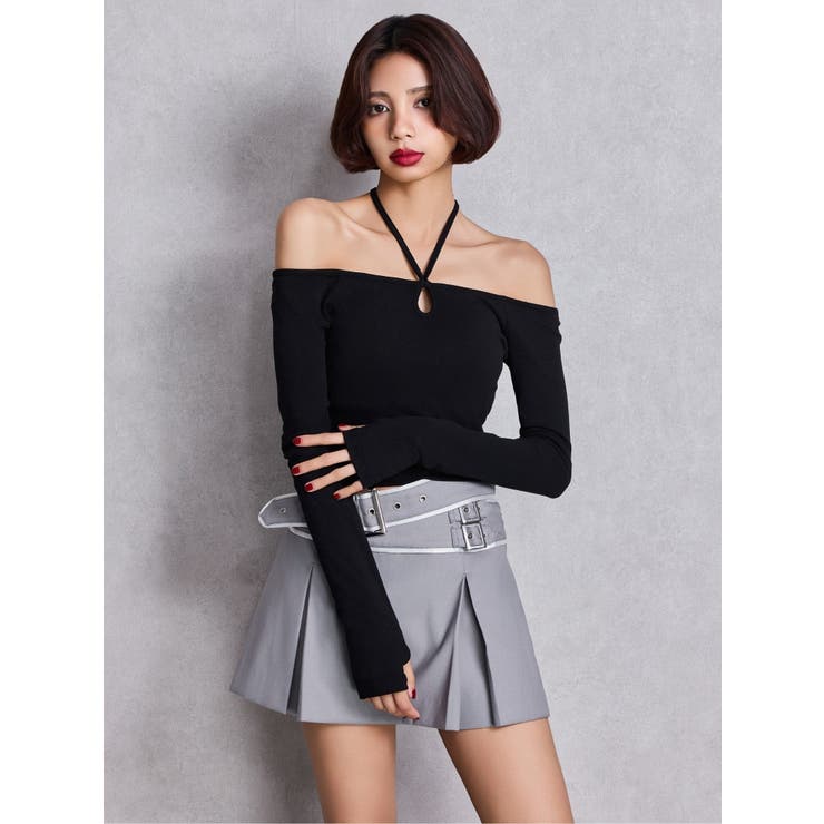 belt designプリーツスカートライクショートパンツ | GYDA | 詳細画像8 