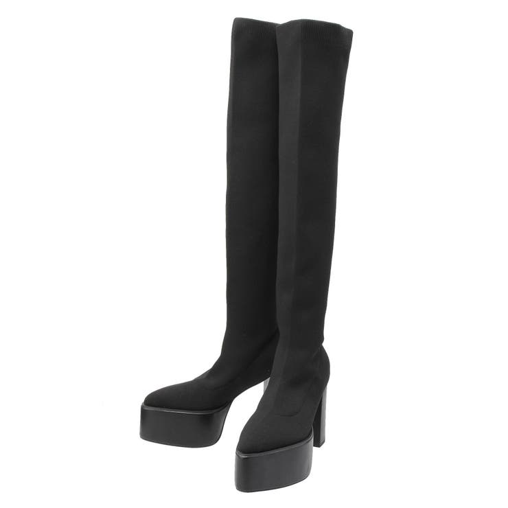 チャンキーソール KNEEニットブーツ[品番：MKSW0066518]｜GYDA