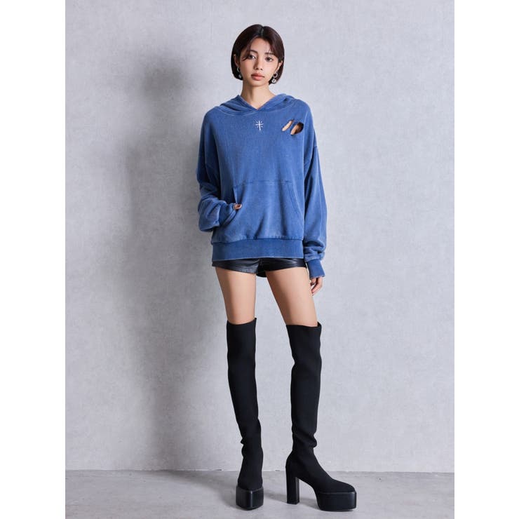 チャンキーソール KNEEニットブーツ[品番：MKSW0066518]｜GYDA