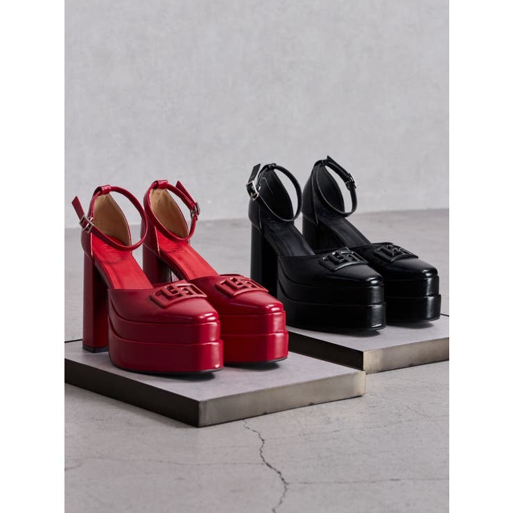 GGアンクルストラップチャンキーヒールパンプス | GYDA | 詳細画像2 