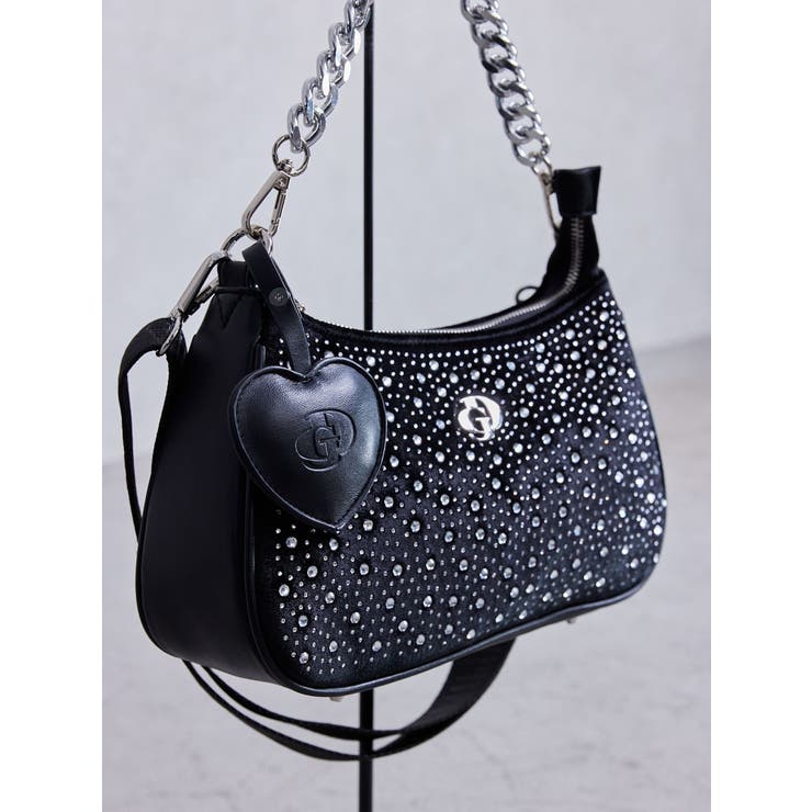 【極美品】GIARITE ジアライト BRILLY ハンドバッグ ラインストーン Plage - キラキララインストーンバッグ/シルバーの通販 by
