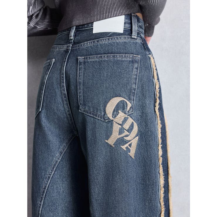 ハイウエストside slit GYDAワイドデニムパンツ[品番
