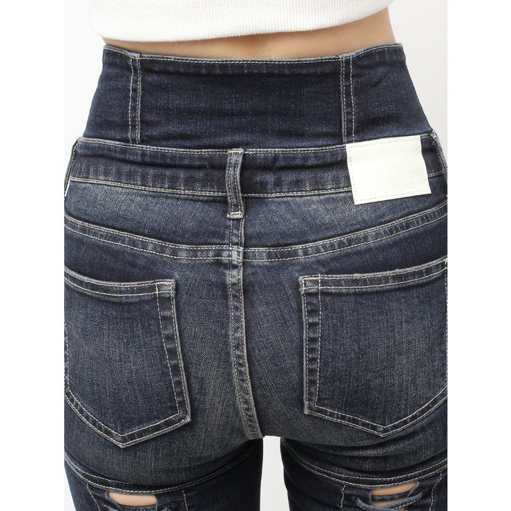 ハイウエストボタンBACKレースアップフレアデニムパンツ | GYDA | 詳細画像22 