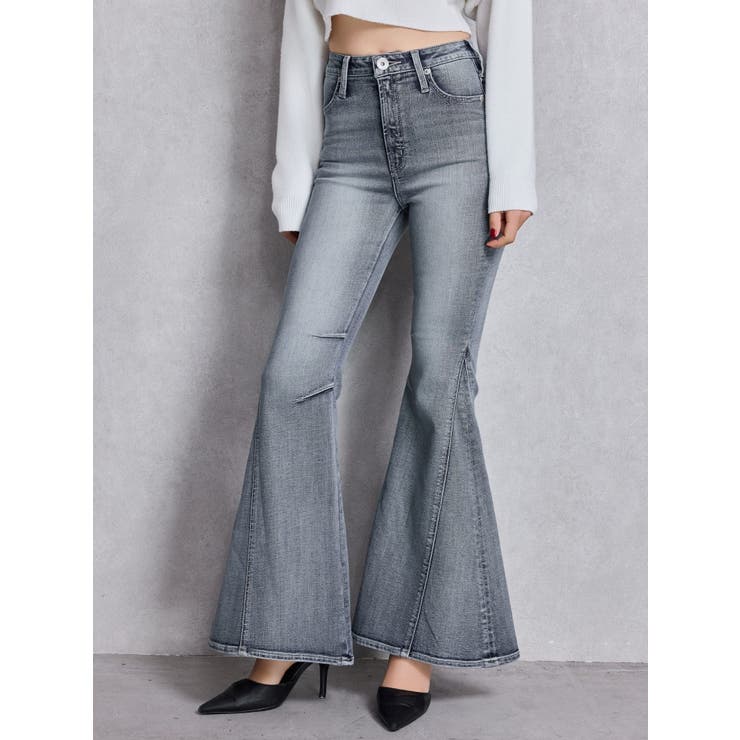 【GYDA新品】 フレアデニムパンツ ハイウエストleg lengthフレアデニムパンツ[品番：MKSW0066512