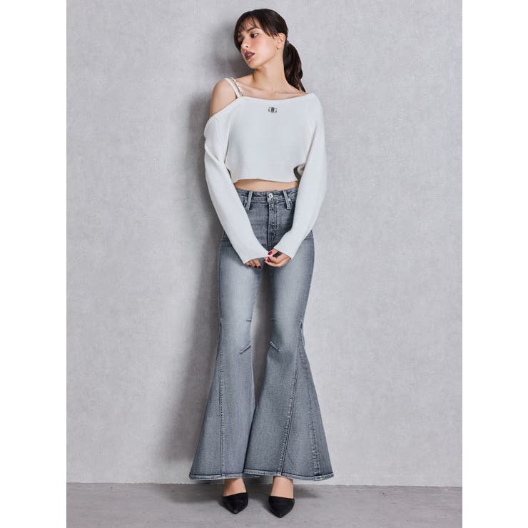 ハイウエストleg lengthフレアデニムパンツ | GYDA | 詳細画像12 