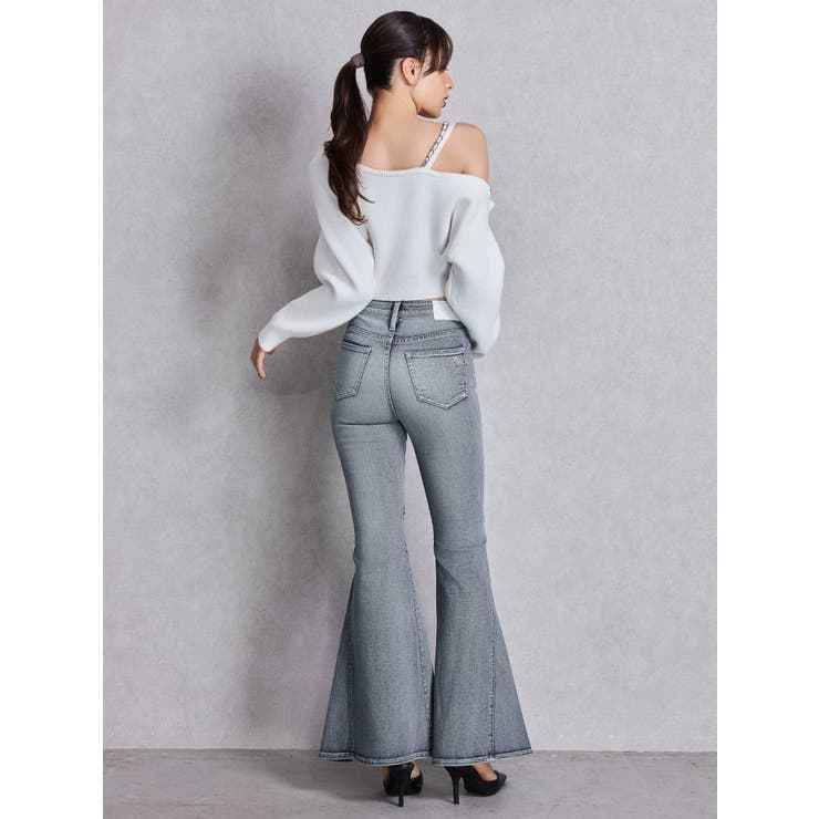 【GYDA新品】 フレアデニムパンツ ハイウエストleg lengthフレアデニムパンツ[品番：MKSW0066512