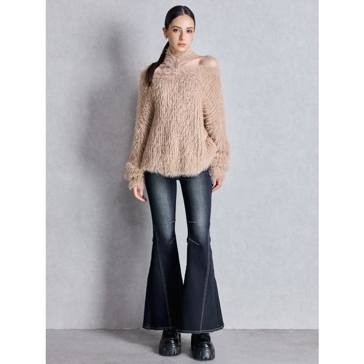 パンツ GYDA FitMeDenim ジェイダ GYDA H/WボタンUSEDケミカルウォッシュ ストレッチ