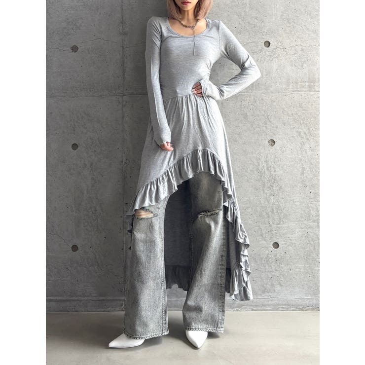 【TINY】ハイウエストウエストクロススキニーデニムパンツ TINY】ハイウエストウエストクロススキニーデニムパンツ