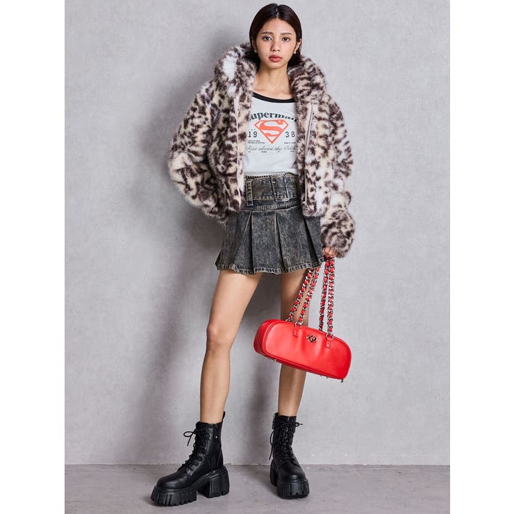 ハイウエストWIDE BELTプリーツデニムスカートライクショートパンツ | GYDA | 詳細画像16 