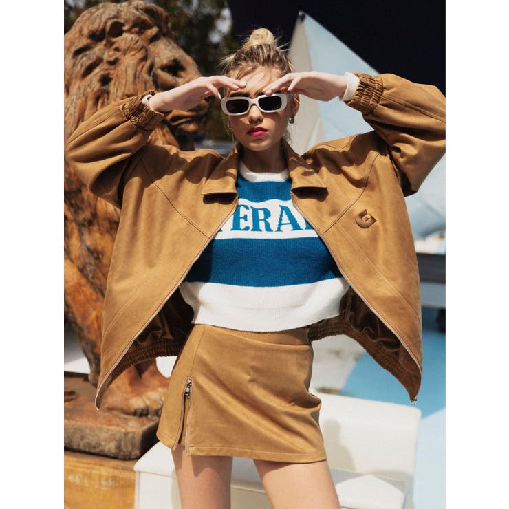 LITERALLYボーダーショートニットトップス | GYDA | 詳細画像14 