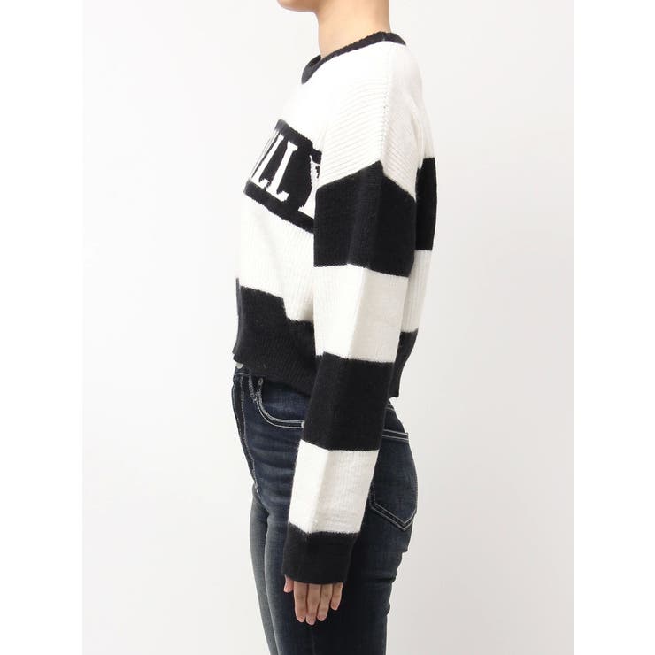 LITERALLYボーダーショートニットトップス | GYDA | 詳細画像16 