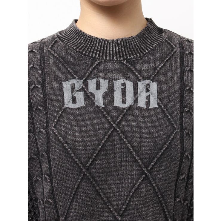 新品未使用タグ付きGYDAニットトップス レーサーデザインembroideryニットトップス[品番：MKSW0060834