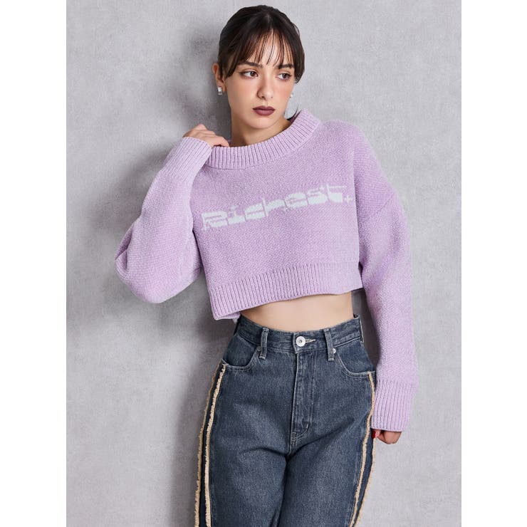 Richest ラメベロアモールショートニットトップス | GYDA | 詳細画像12 