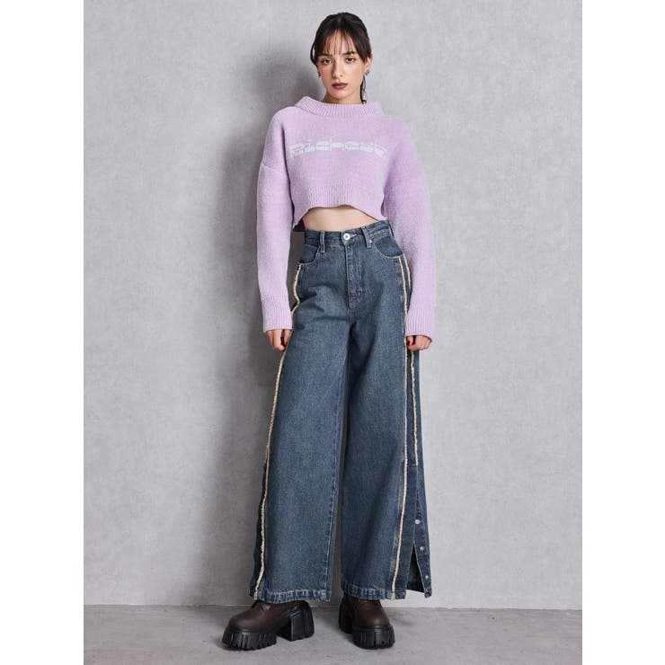 Richest ラメベロアモールショートニットトップス | GYDA | 詳細画像14 