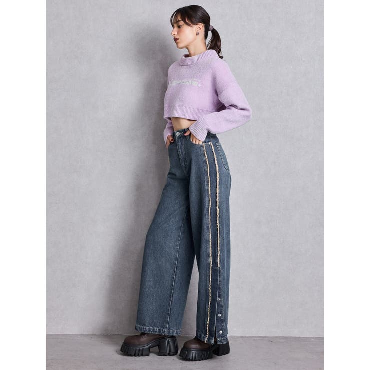 Richest ラメベロアモールショートニットトップス | GYDA | 詳細画像15 