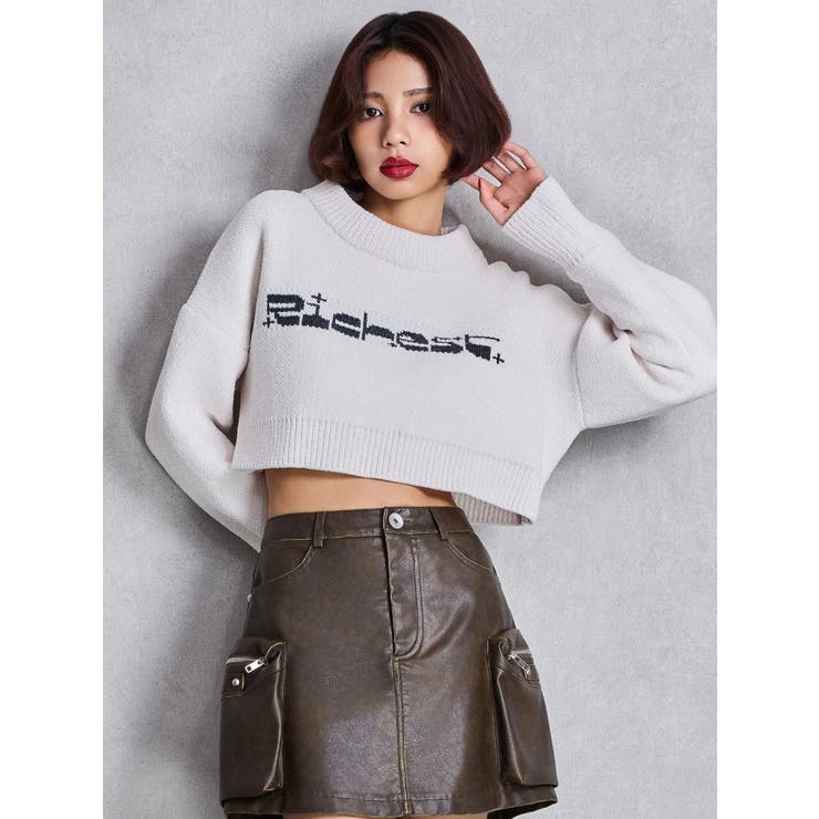 Richest ラメベロアモールショートニットトップス | GYDA | 詳細画像3 