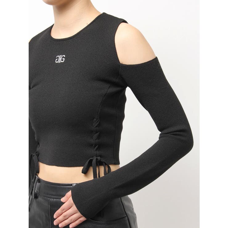 ニット セーター Symmetry GYDAフロントレースアップニットトップス レディース Symmetry GYDAフロントレースアップニットトップス[品番