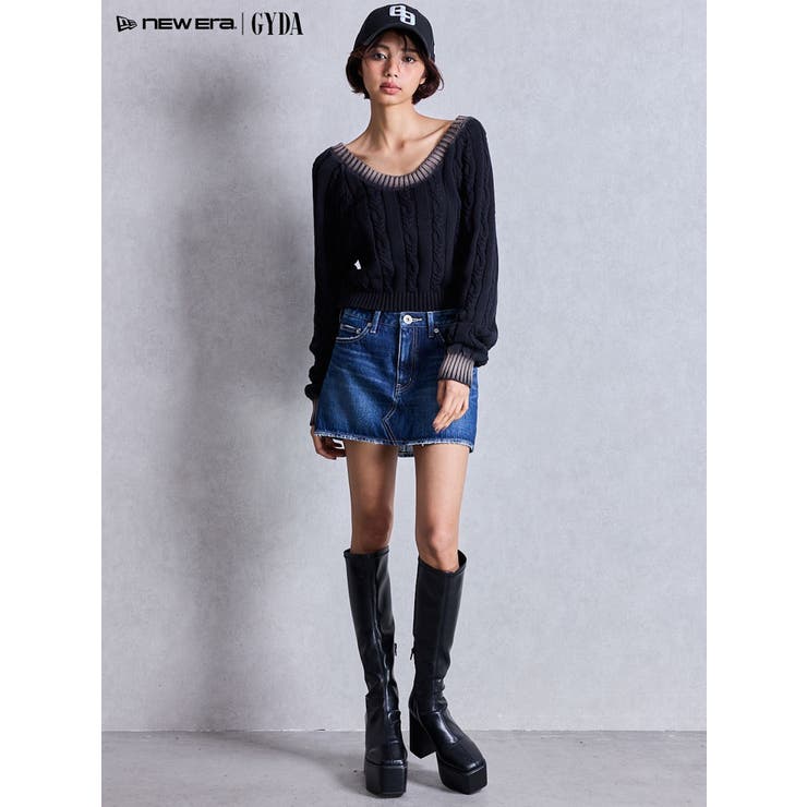 オフショルブリーチニットトップス[品番：MKSW0066082]｜GYDA