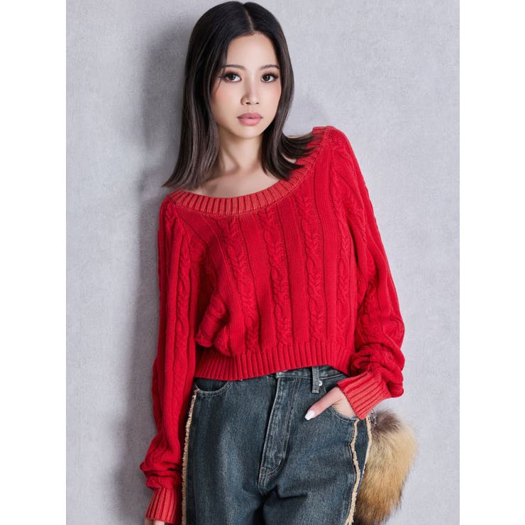 オフショルブリーチニットトップス | GYDA | 詳細画像7 