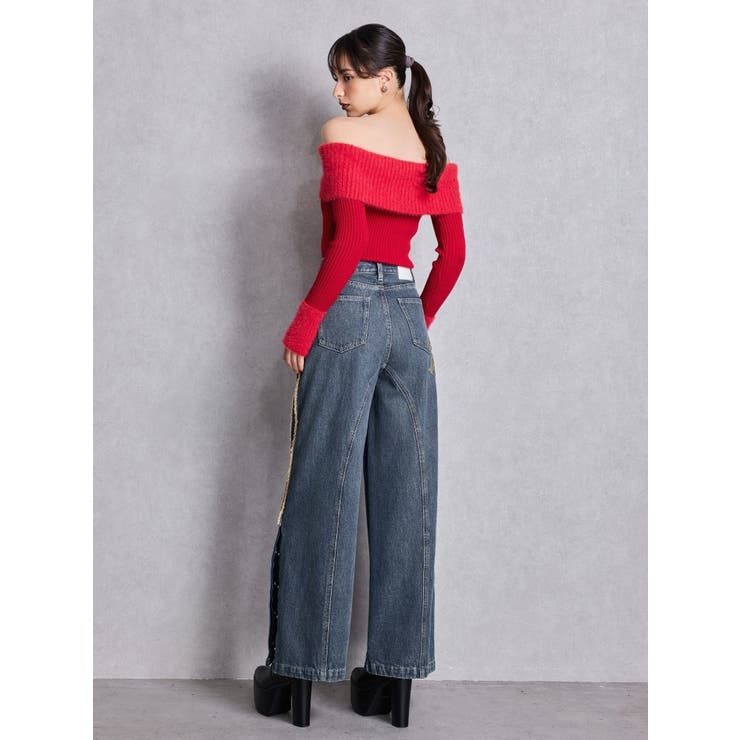 mix materialオフショルニットトップス | GYDA | 詳細画像10 