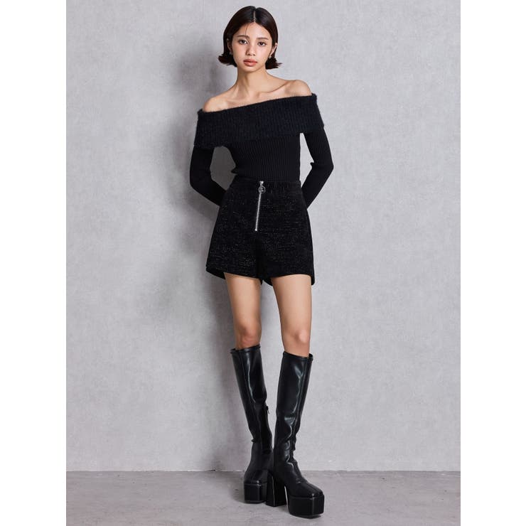 mix materialオフショルニットトップス | GYDA | 詳細画像13 