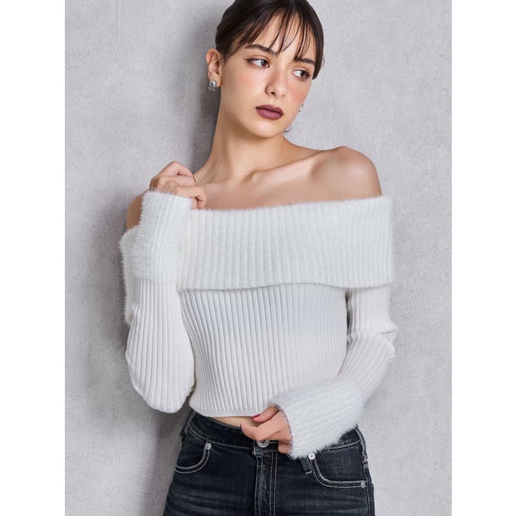 mie様♡専用 レーサーデザインembroideryニットトップス[品番：MKSW0060834