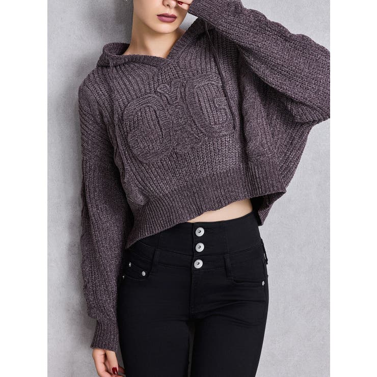 ベロニカビアード キルティング ジャケット ケーブル ニット 異素材 レイヤード ONCILY × WISH FOR EVER 】 COLLAB DESIGN LOW-GAUGE KNIT