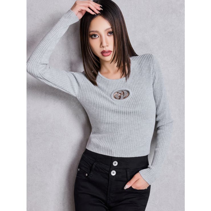 GD bijou MOLD ニットトップス[品番：MKSW0066087]｜GYDA（ジェイダ