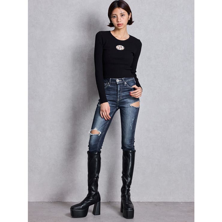 GD bijou MOLDニットトップス[品番：MKSW0066087]｜GYDA