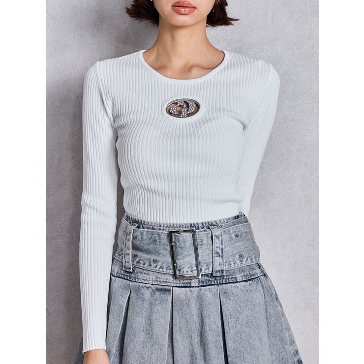 XSサイズのみ　☆PXG GOLF☆ カシミアニット GRANCY】ZipDesign Asymmetry Knit / ジップデザイン