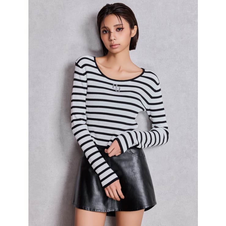 GGプレートlong sleeveニットトップス[品番：MKSW0067278]｜GYDA